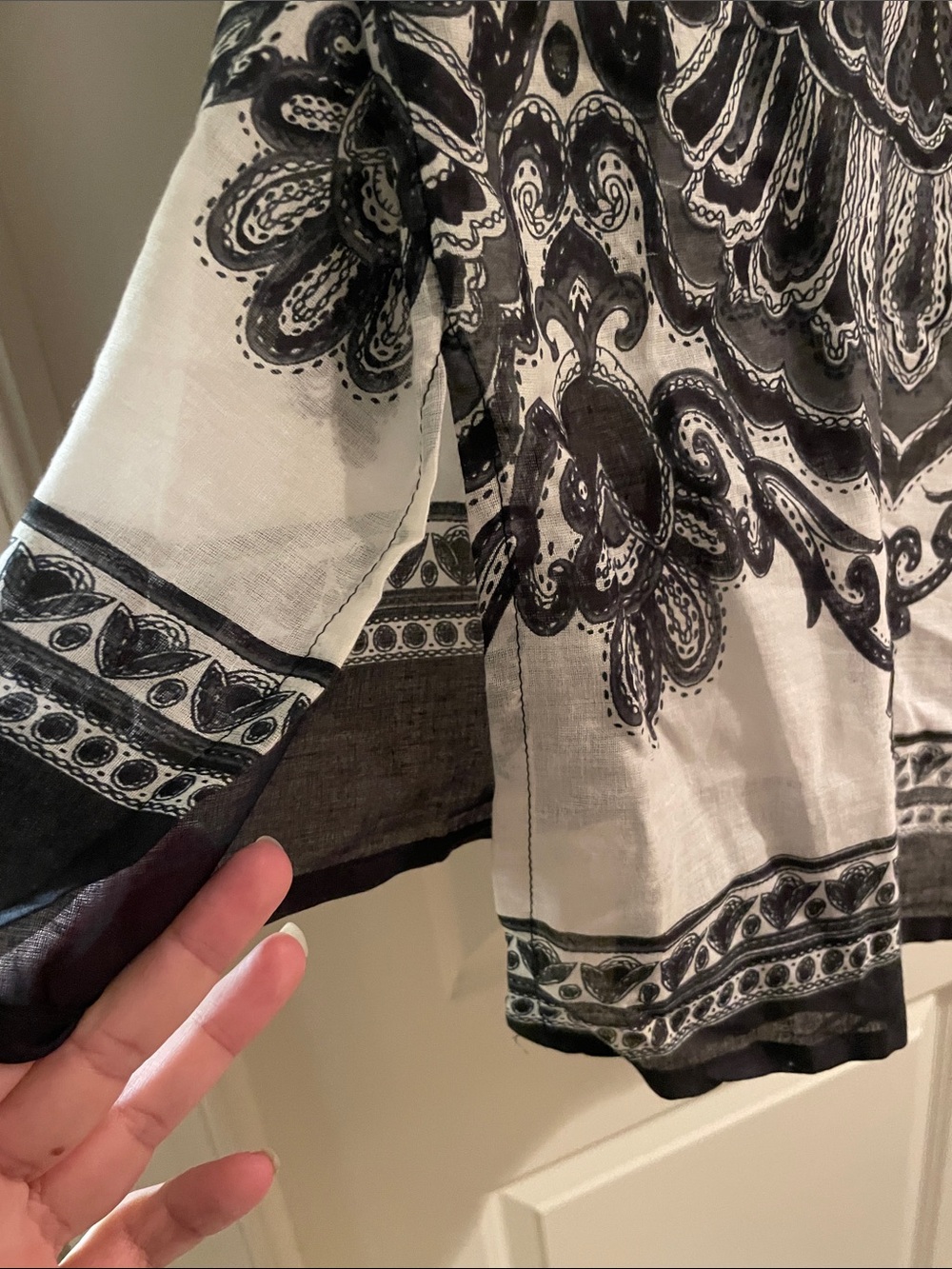 Aqua Blu Black & White Paisley Embellished Tunic - Picture 5 of 7